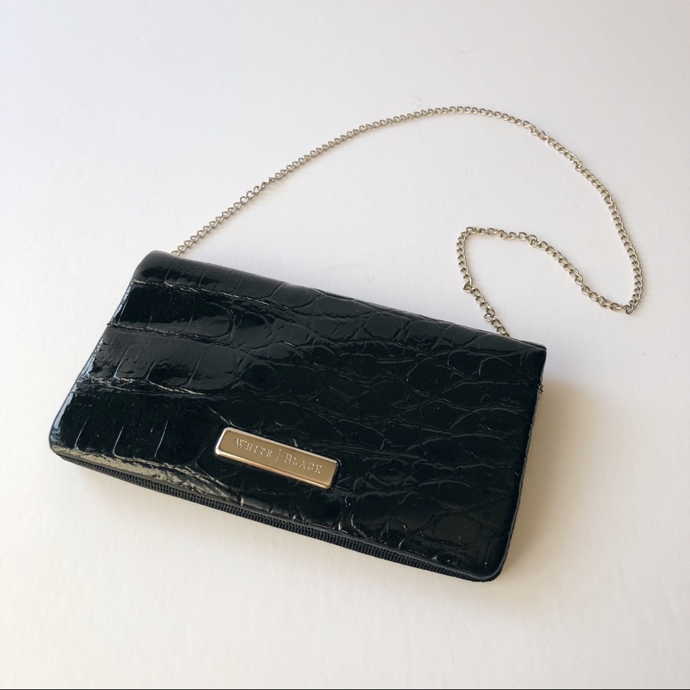  White House Black Market black patent clutch